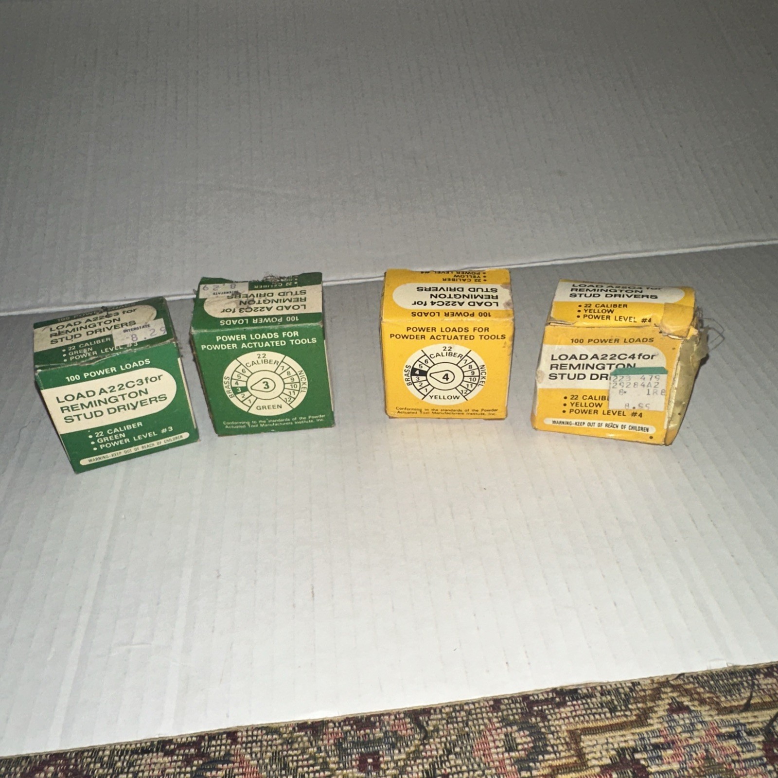 Vtg. Remington Arms Company Inc. Stud Drivers 4 Boxes Mostly Full