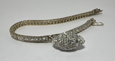 SETA 925 Sterling Silver Cubic Zirconia CZ Tennis Football Bracelet 8 