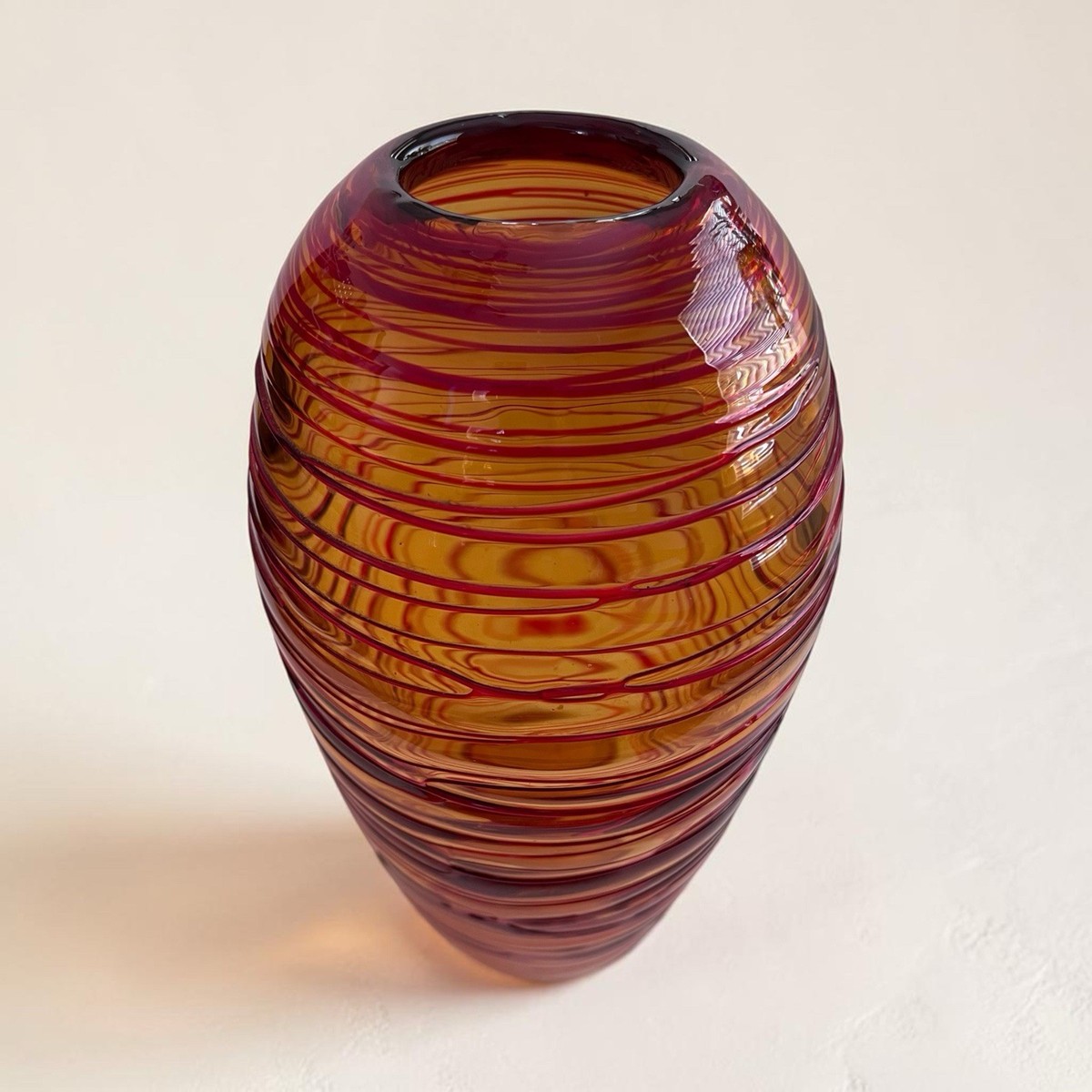 Fulvio Bianconi/Venini-Style Threaded Art Glass Vase | eBay