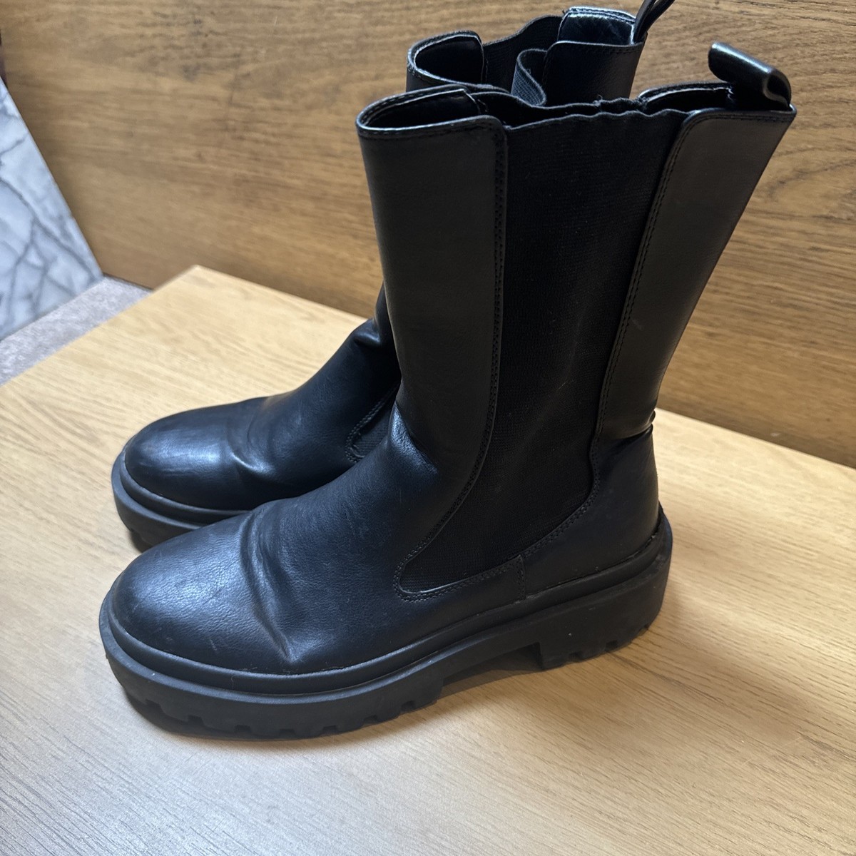 Ladies Primark Chunky Chelsea Boots Black UK