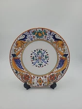 Grazia DERUTA Italy Dinner Plate Colorful Dragon 13" Floral Vintage Rafaellesco
