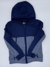 OshKosh Boys Sweatshirt Size 10 Navy Blue Zippered Front Pockets