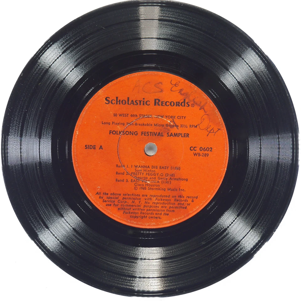 VARIOUS Folksong Festival Sampler SCHOLASTIC CC 0602 VG 45 7" 1967 Folk - Image 2 of 4