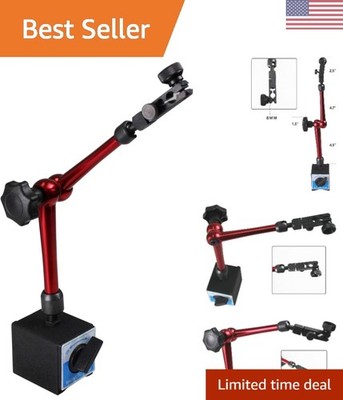 Adjustable 14'' Magnetic Indicator Holder - 132lbs Max Pull, Precision Tool Stand