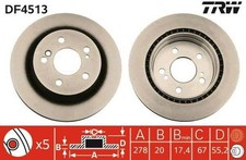 2x TRW Bremsscheiben Hinten passend für MERCEDES-BENZ SLK (R171) 278mm