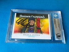 Mikaela Shiffrin Skiing 2021 UD Goodwin Card Signed Auto Beckett BAS Slabbed
