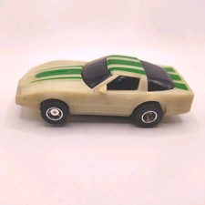 Tyco Ho Slot car 440 Corvette Night glow with green stripes Vintage