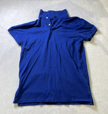 Goodfellow Men's Casual Blue Loring Polo Shirt Size Large Solid Royal Blue