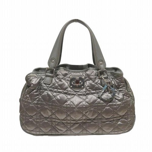 Christian Dior Cannage Bag Green Nylon Used Handbag Women's From Japan