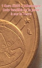 1 Euro , 2002 J , Allemagne Coin fendillé , de la jante , à sur la Terre.  