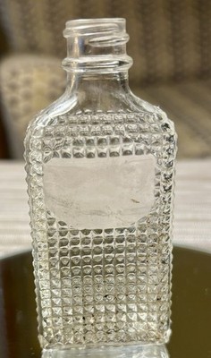 Vint Small Liquor Bottle Textured/quilted Pattern