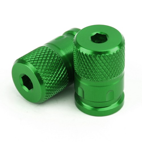 2pcs CNC Green Anti-Thief Tire Valve Stem Caps For Car Truck Bike Motorcycle - Picture 9 of 12