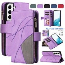 For Samsung Galaxy S25 S24 Ultra S23 Plus S22 S21 Leather Card Wallet Stand Case