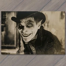 POSTCARD Man Weird Creepy Eyes Strange Top Hat Nightmare Scary Unusual Retro Fun