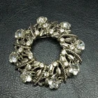 Vintage Costume Jewelry Clear Rhinestones Pin Brooch. 382