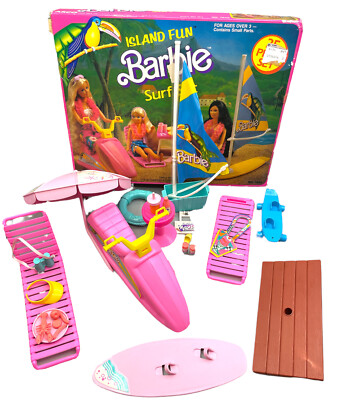Mattel 1987 Barbie Island Fun Surf Set No. 7948 Near Complete w