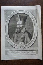 NICOLAS COEFFETEAU 1574-1623 ENGRAVING 18TH CENTURY BORN IN CHATEAU DU LOIR EVAQUE DARDANIE