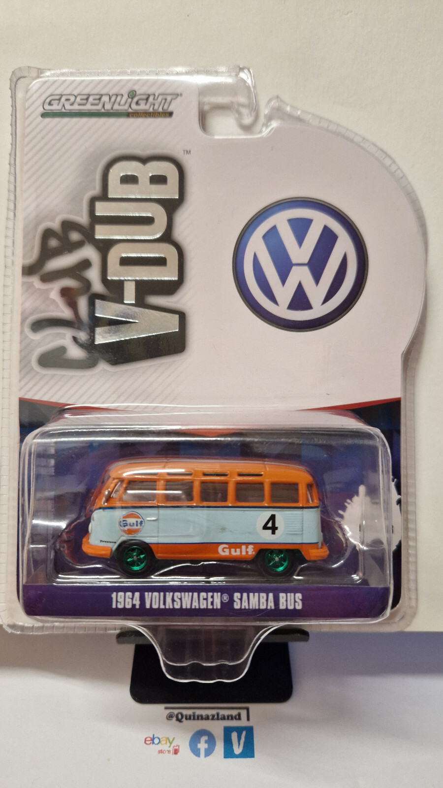 Volkswagen samba bus 1964 Greenlight chase miniature vintage pour diorama rétro Club V-Dub