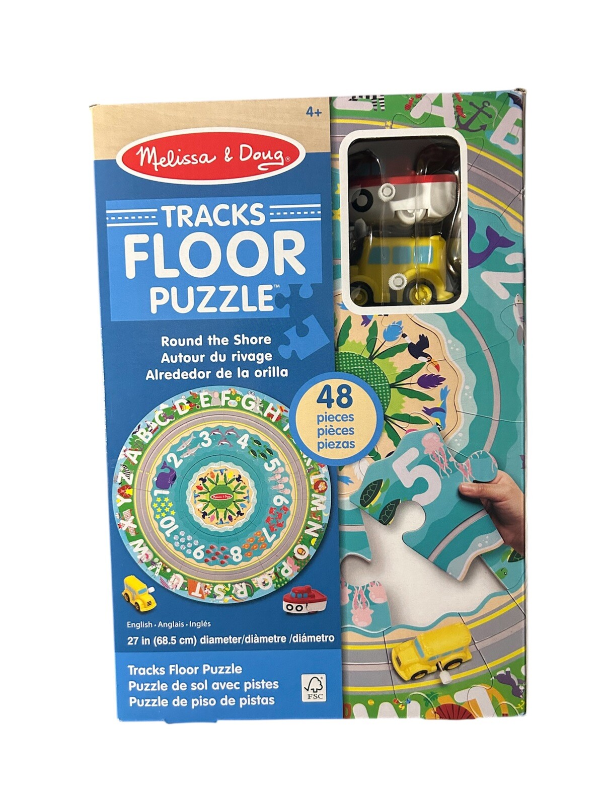 Melissa & Doug Tracks Floor Puzzle Round The Shore 48 Piece Puzzle NEW 4+