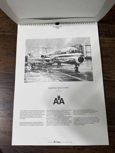 1994 American Airlines Cargo Plane Artwork By Robert Taylor Calendar-Style NM- - Picture 12 of 13
