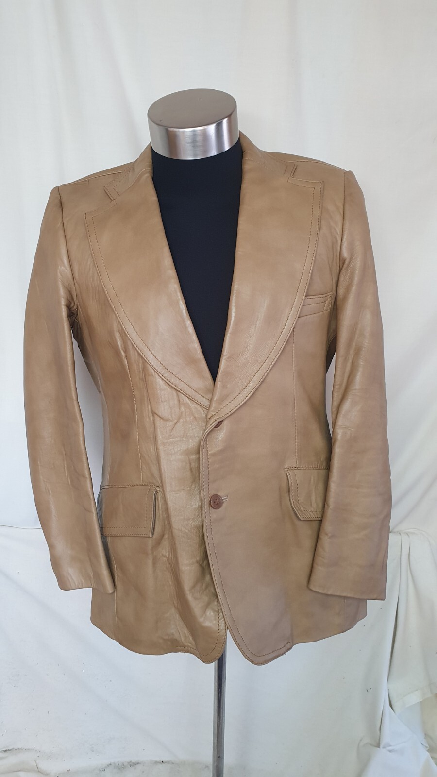 ALTRA Giacca uomo in pelle Sirela 38"" petto lunghezza 31"" circonferenza petto 41"" beige 0852