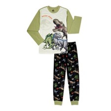 Jurassic Park Boys Long Sleeve Pajamas 2-Piece Set, Green Size S/CH 6-7 