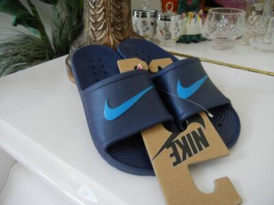 NIKE KAWA LITTLE/BIG KIDS SHOWER BLUE SLIDE SANDALS UNISEX NEW WITH TAG