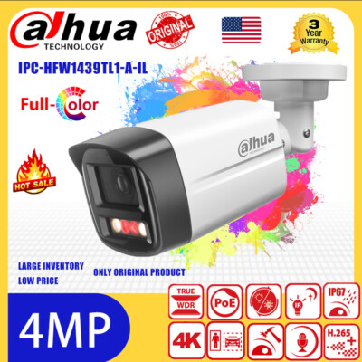 DaHua 4MP Smart Dual Light Bullet IP Camera IPC-HFW1439TL1-A-IL Full Color IR