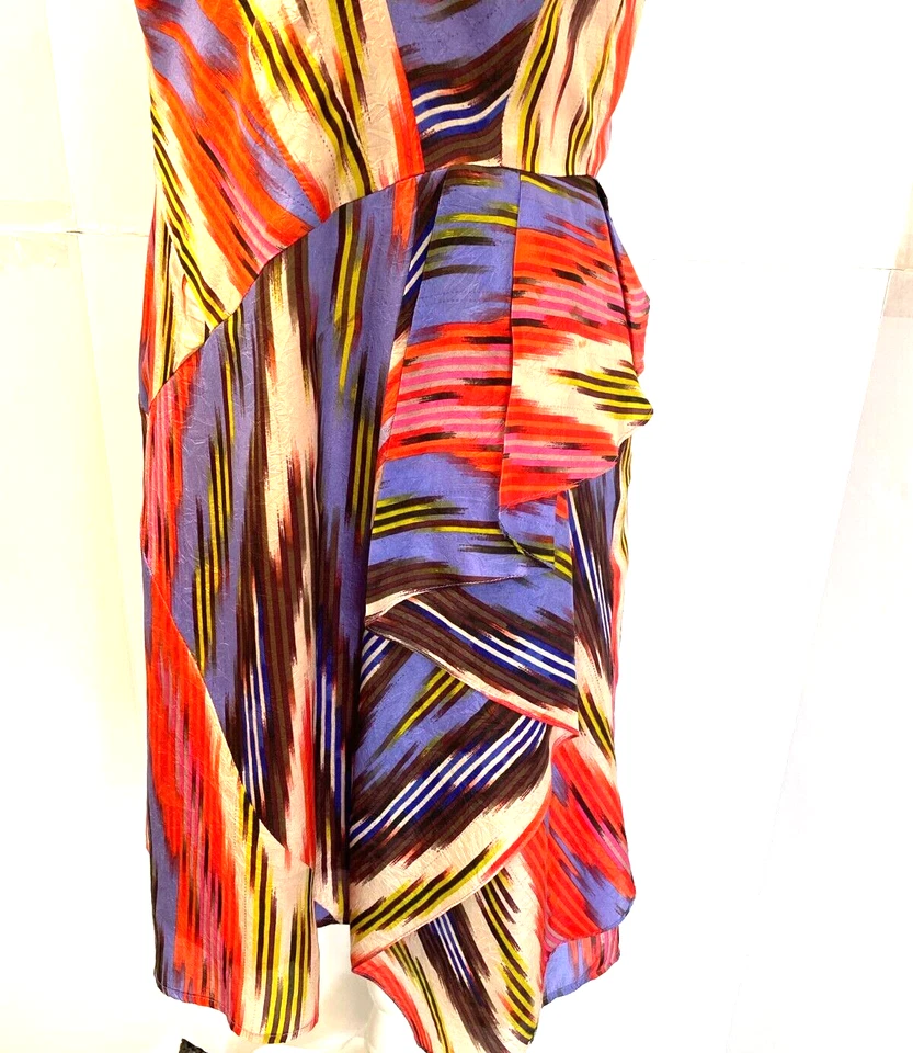 Nannette Lepore Bergdorf Goodman 100%Silk Drres Size 4 Ruffles Multicolor - Image 4 of 4