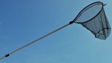 Joy Fish Landing Net 22" X 24" Hoop 4'5''-8' Handle Telescoping Black