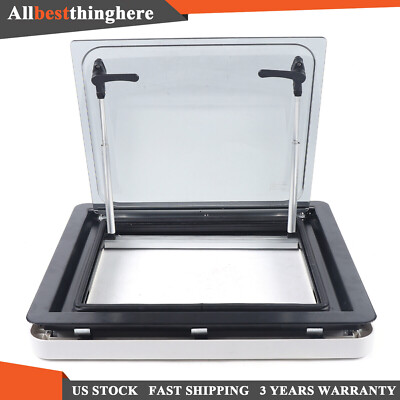RV Caravan Hinged Push Out Window Top-Hung Camper Skylight Hatch Vents 450*500mm