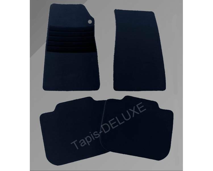 Surtapis pour Jaguar XJ40 en velours de laine épais finition gansée cuir