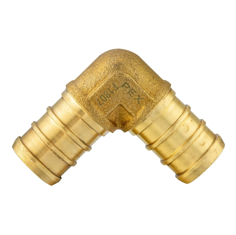 EFIELD  20PCS 1/2" PEX Crimp Barb Brass Fitting (10 Elbow, 5 Coupliers,5 Tees) - Image 3 of 4