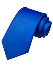 Solid Color Tie Mens Necktie for Business and Wedding Royal Blue