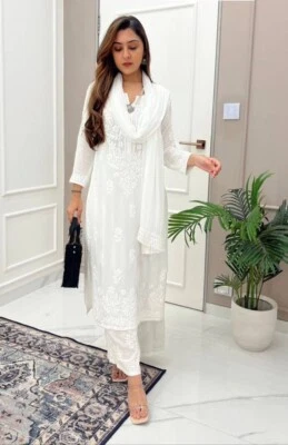 Pakistaner Indisch Salwar Kameez Fertig Zum Tragen Anzug Kostüm Hochzeit Party - Bild 1 von 4
