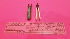 Black Deluxe ECG EKG Electrocardiograph Caliper Compass + Ruler New Combo