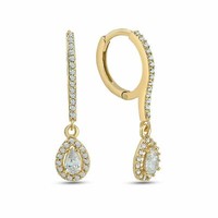 OhrhäNger Ohrringe 925 Silber Vergoldet Glanz Zirkonia Ohrschmuck Echtschmuck