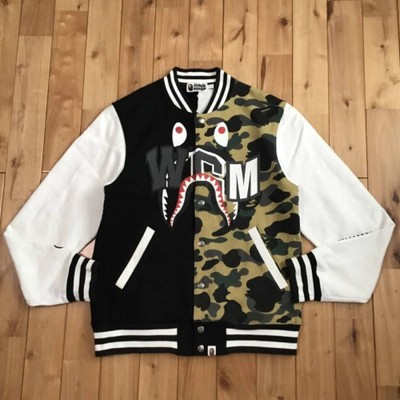 BAPE Reflector camo shark sweat varsity jacket A Bathing Ape Size 