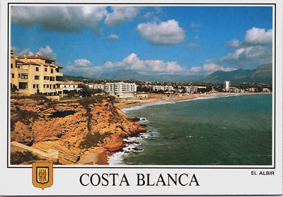 Spain Costa Blanca Alfaz del Pi Alicante Beach Background Vintage Postcard BP23