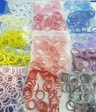 4 plastic rings transparent or colorful for underwear, top or bra straps, crafts