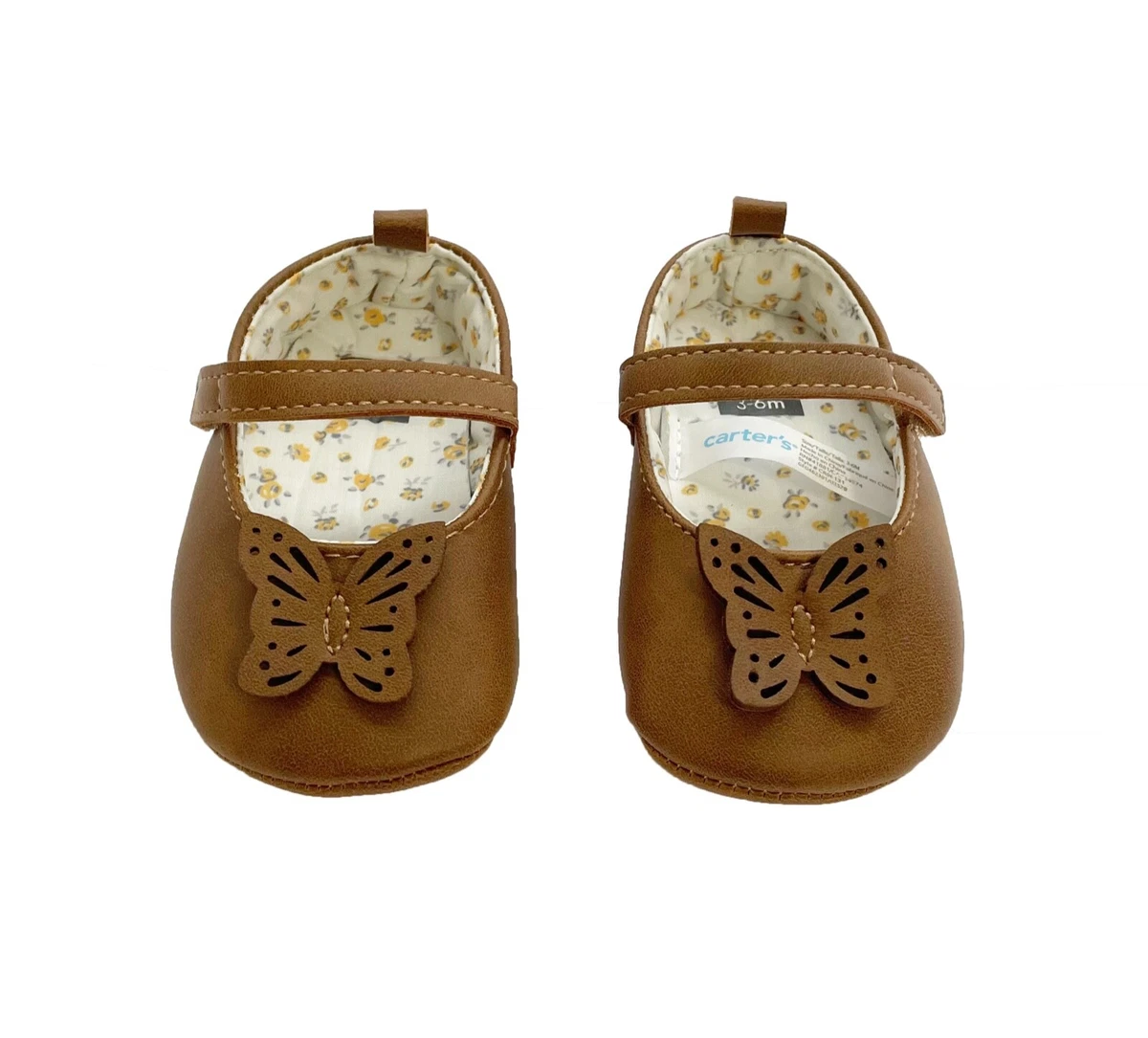 Carter s Mary Jane Butterfly Baby Shoes Size 3 6 Months eBay