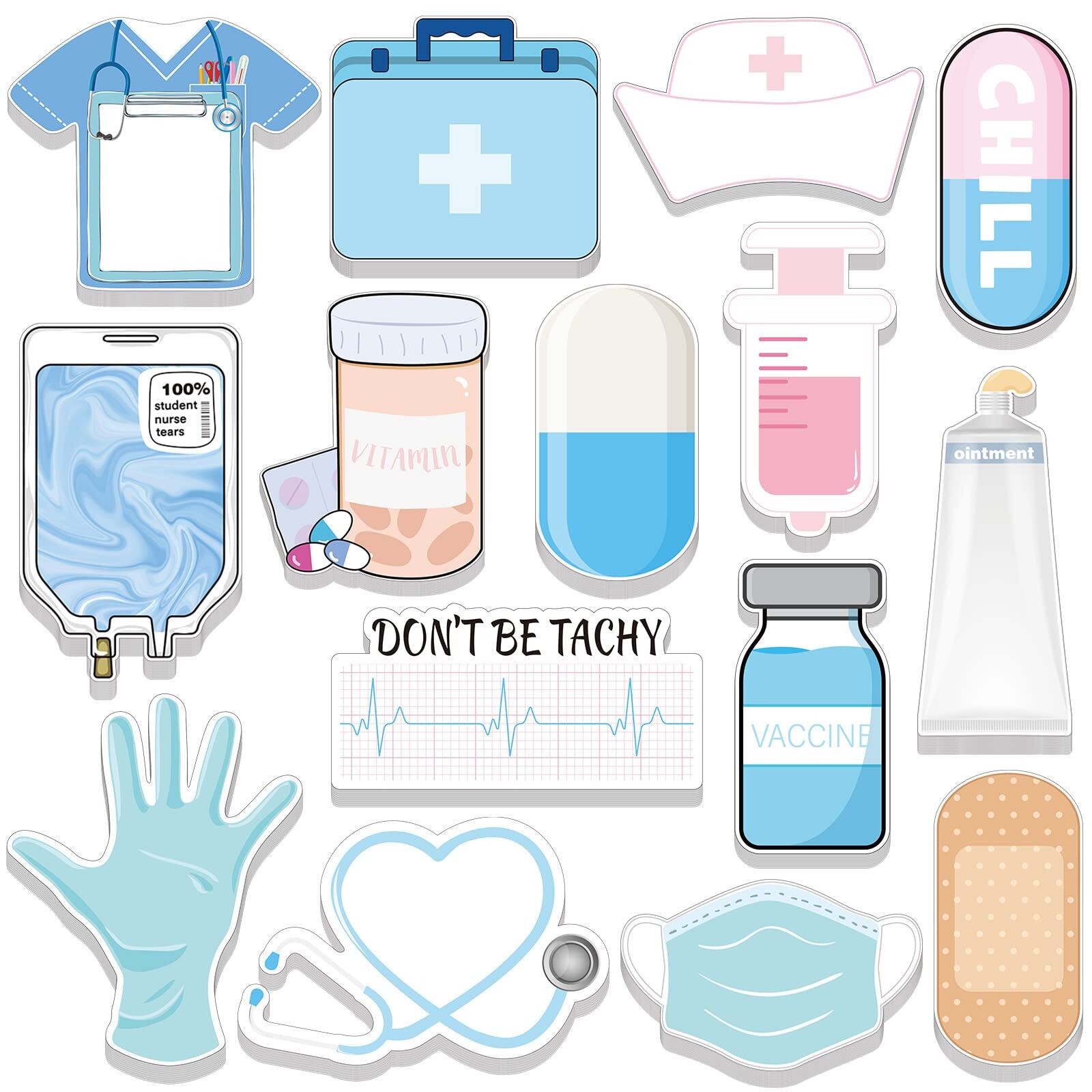 Mini Funny Nurse Sticky Notes CNA Gifts Nursing Essentials Themed Mini Sticky...-image