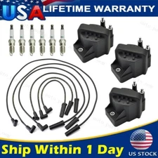 3 Ignition Coil DR39 & 6 Spark Plug & Wireset For 96-08 Buick Lucerne Chevy 3.8L
