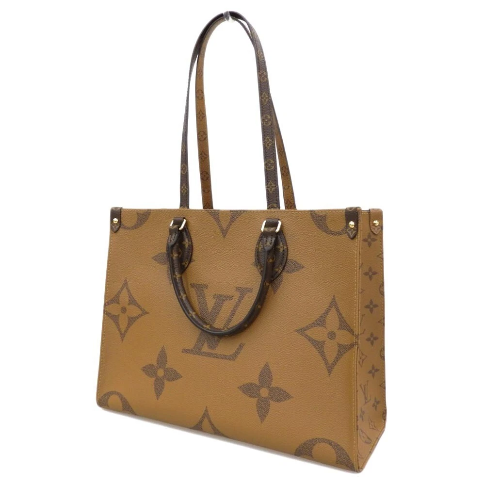 Monogram Reverse on The Go mm Book Tote Bag, Brown, One Size