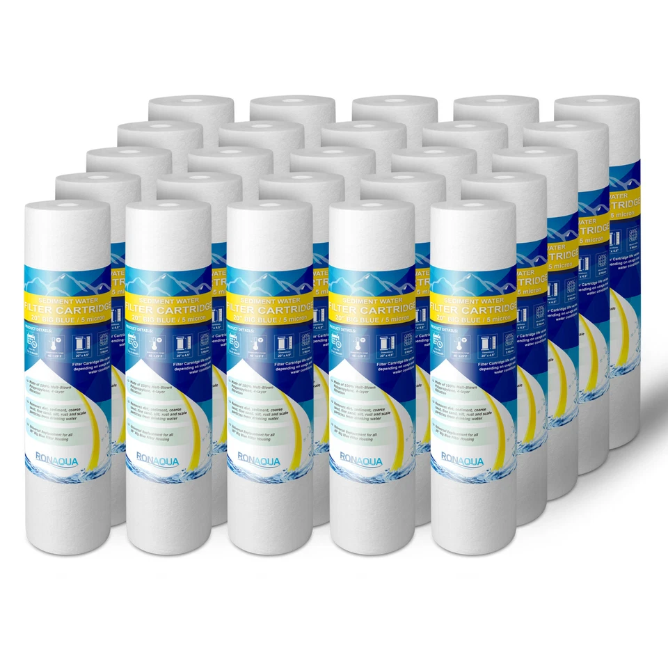 RONAQUA Big Sediment Replacement Water Filters 5 Micron 4.5"x 20"