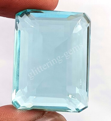 101.00Ct Emerald Cut Sky Blue Aquamarine IGL Certified Loose Gemstone M25