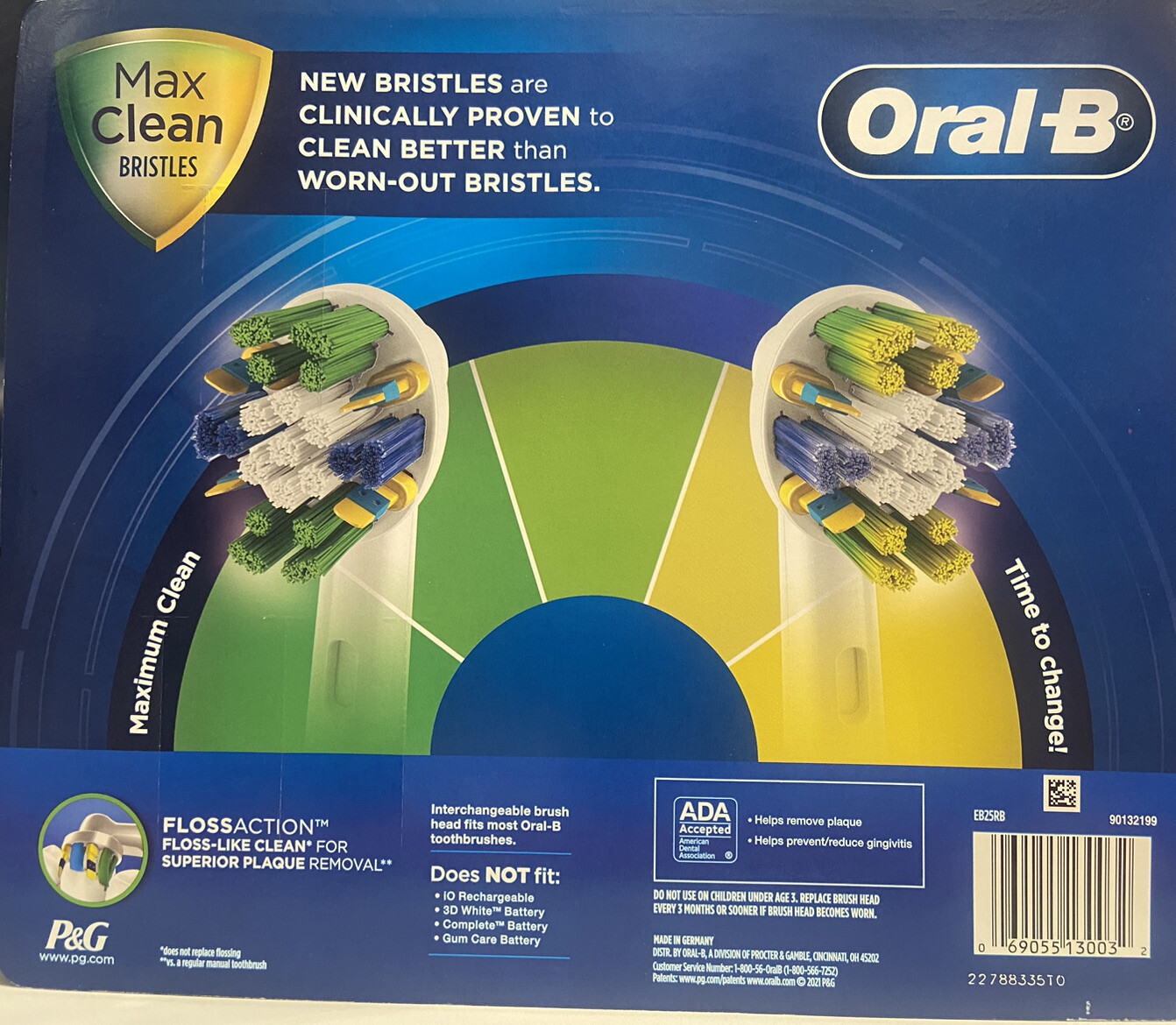 NEW OralB Max Clean Floss Action Refill Brush Heads 9 Count