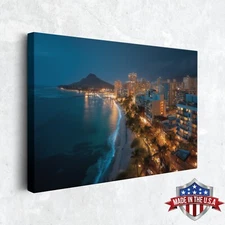 Moonlight Over Oʻahu Wall Art, Canvas Print for Home Decor, Wall Decor Poster