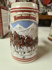 Anheuser Busch Budweiser  1985 stein  Holiday  Snow Capped Mountain CS63