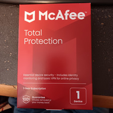 McAfee Total Protection for 1 User Product Key 1 Year Subscription